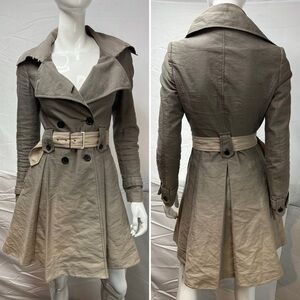 Karen Millen Women’s US Size 4 Ombre Belted Pleated Double Breasted Trench Coat